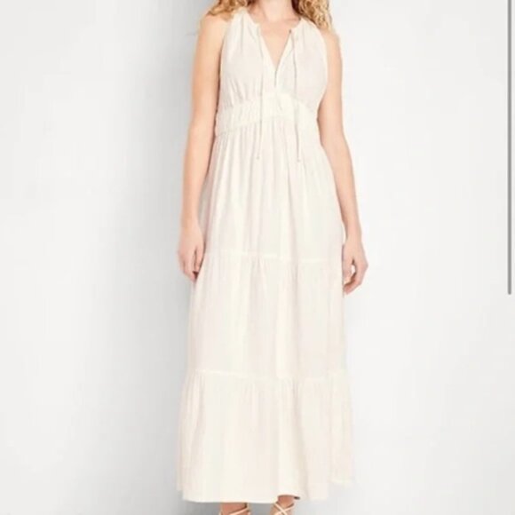 Old Navy Fit & Flare Crinkle Gauze Maxi Dress Size Small - Picture 1 of 3